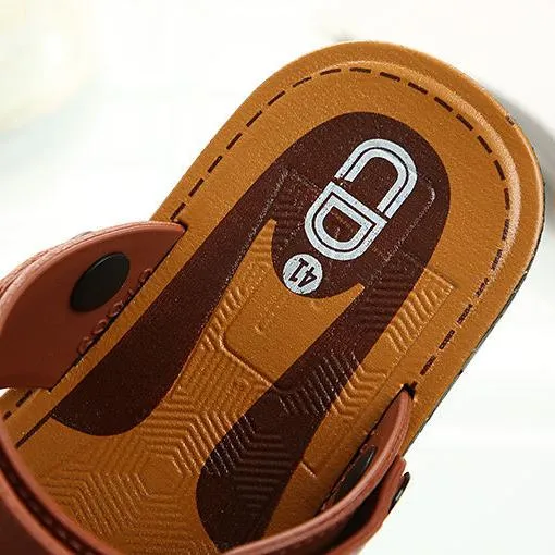 Men's casual peep toe slide sandals