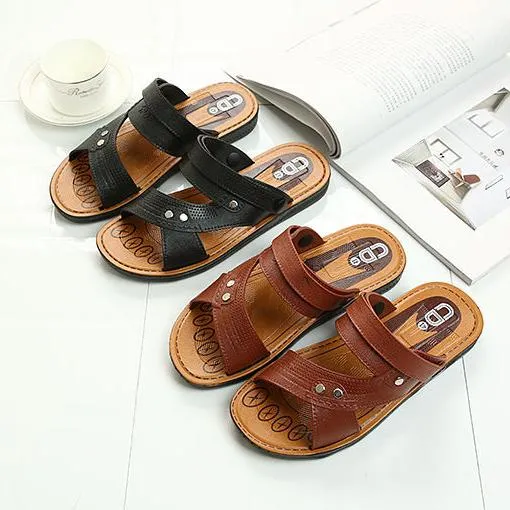 Men's casual peep toe slide sandals