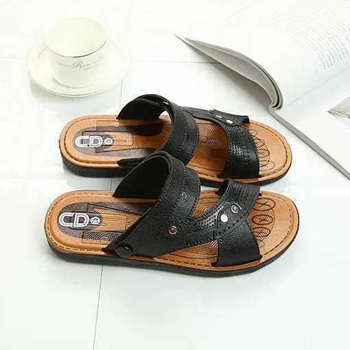 Men's casual peep toe slide sandals
