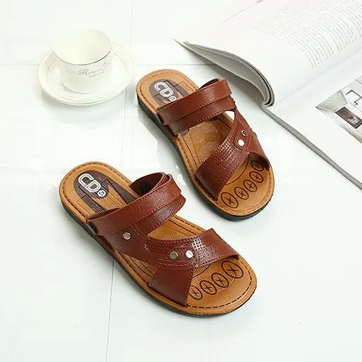 Men's casual peep toe slide sandals