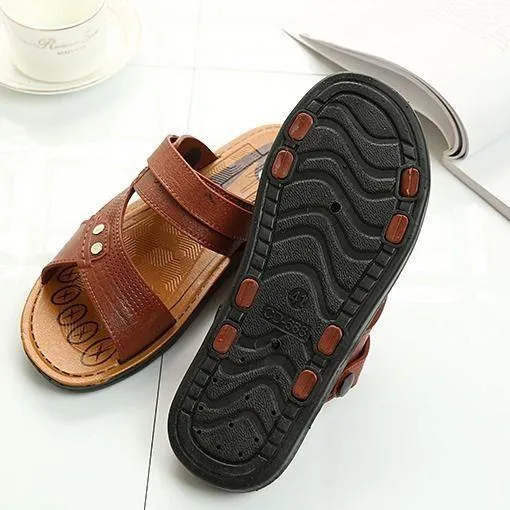 Men's casual peep toe slide sandals