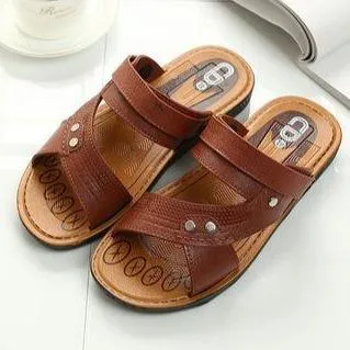 Men's casual peep toe slide sandals