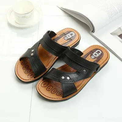 Men's casual peep toe slide sandals