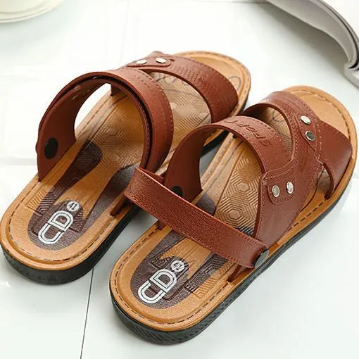 Men's casual peep toe slide sandals