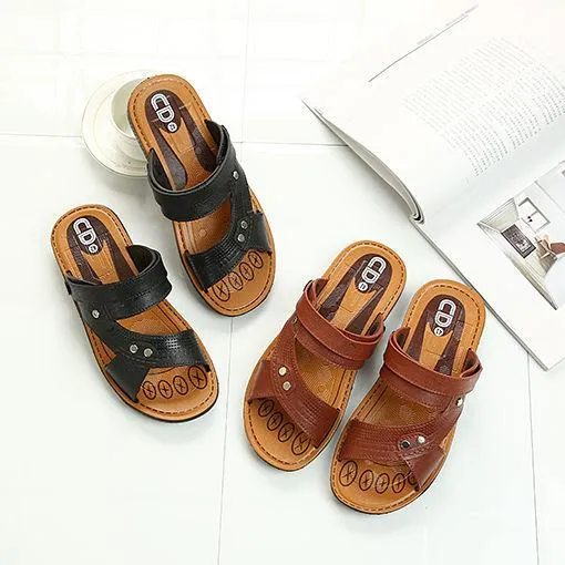 Men's casual peep toe slide sandals