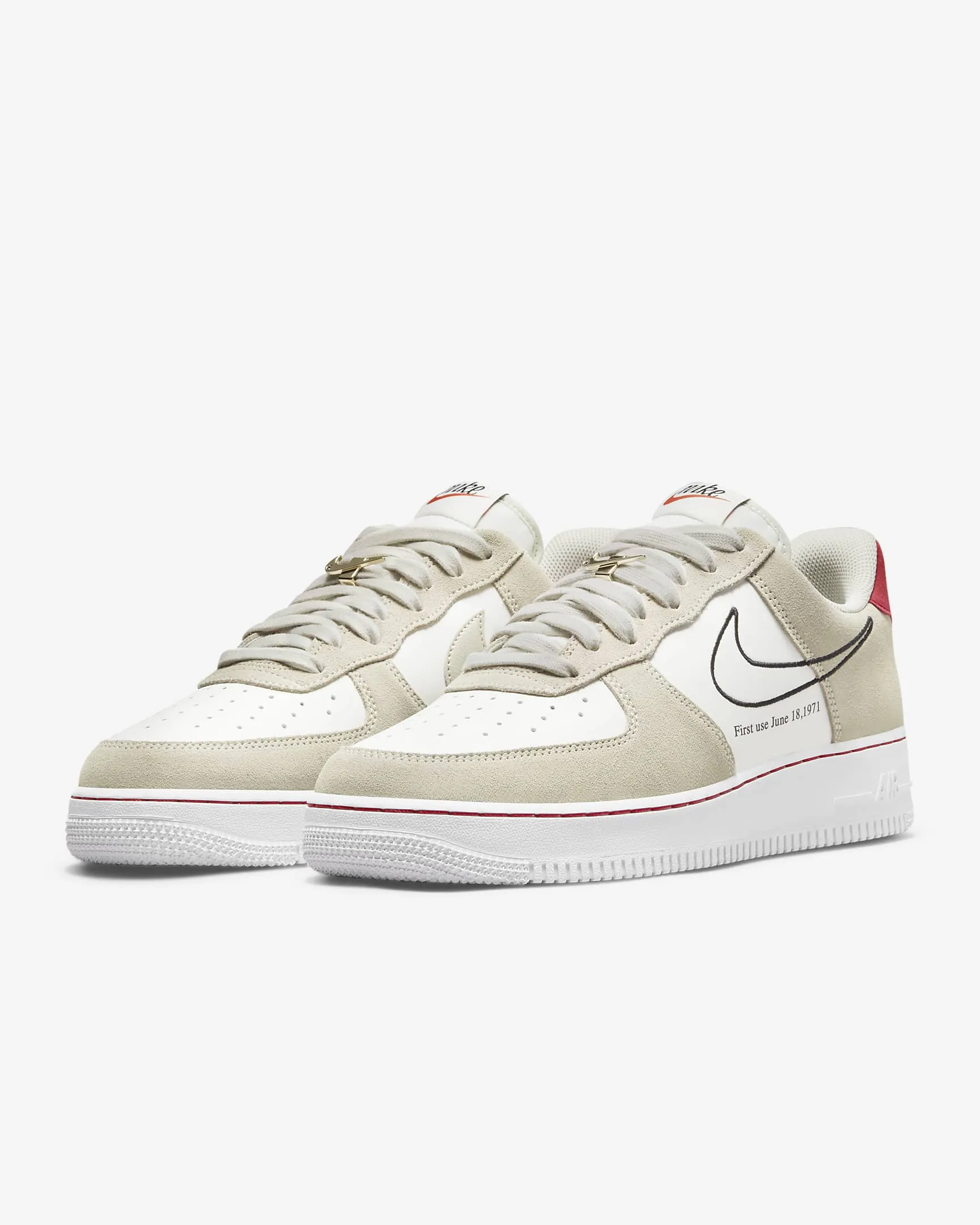 Men's Nike Air Force 1 '07 LV8 "First Use" (Light Bone/Sail/University Red)(DB3597-100)