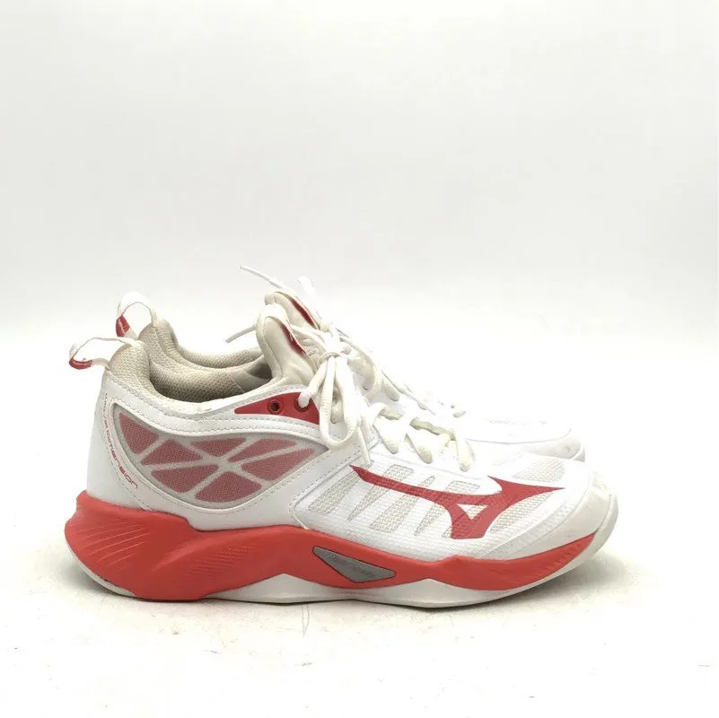 Mizuno Women's Wave Dimension V1GC224067 White Red Athletic Shoes - Sz 7