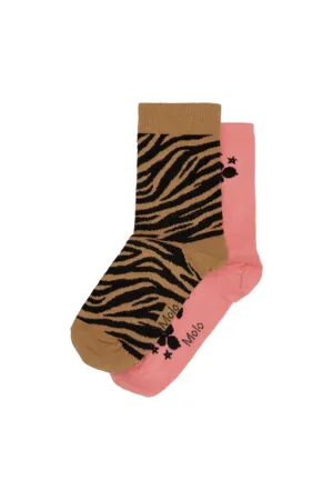 Molo Flamingo Plum Nomi 2pk Socks
