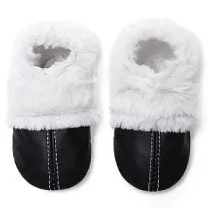Momo Baby Neutral Soft Sole Leather Shoes - Fuzzy Lined Booties
