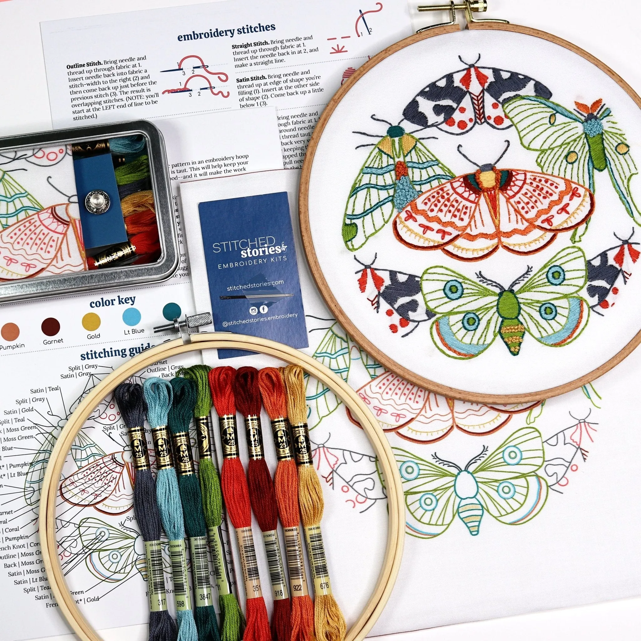 Moths Embroidery Kit