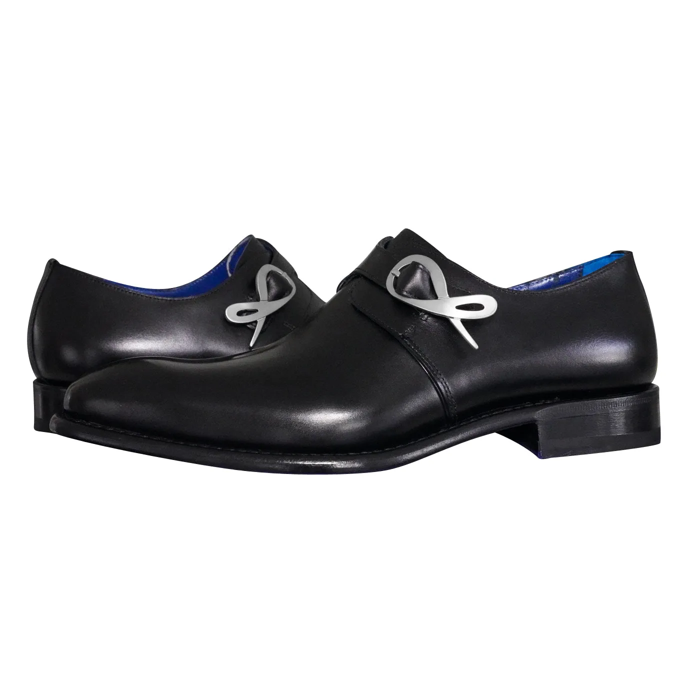 Nero Opal With Silver Hardware Monk Strap