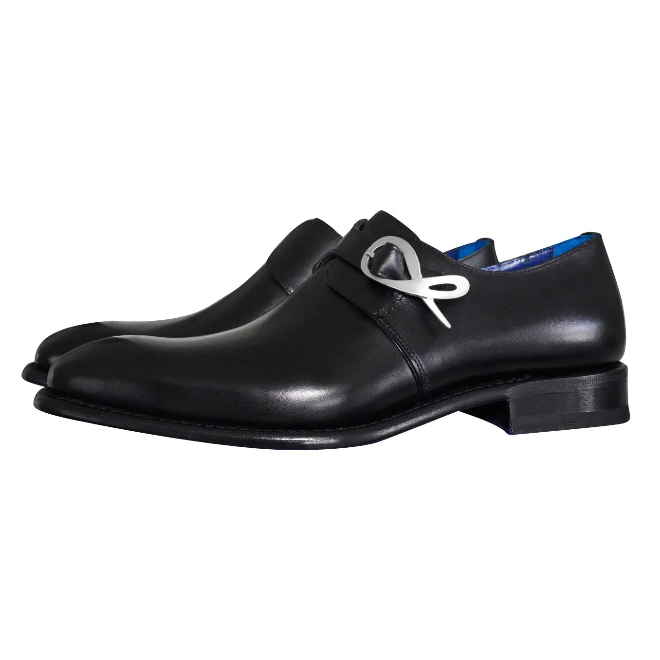 Nero Opal With Silver Hardware Monk Strap