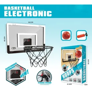 (Net) Indoor Electronic Scoring Basketball Hoop Toy for Kids