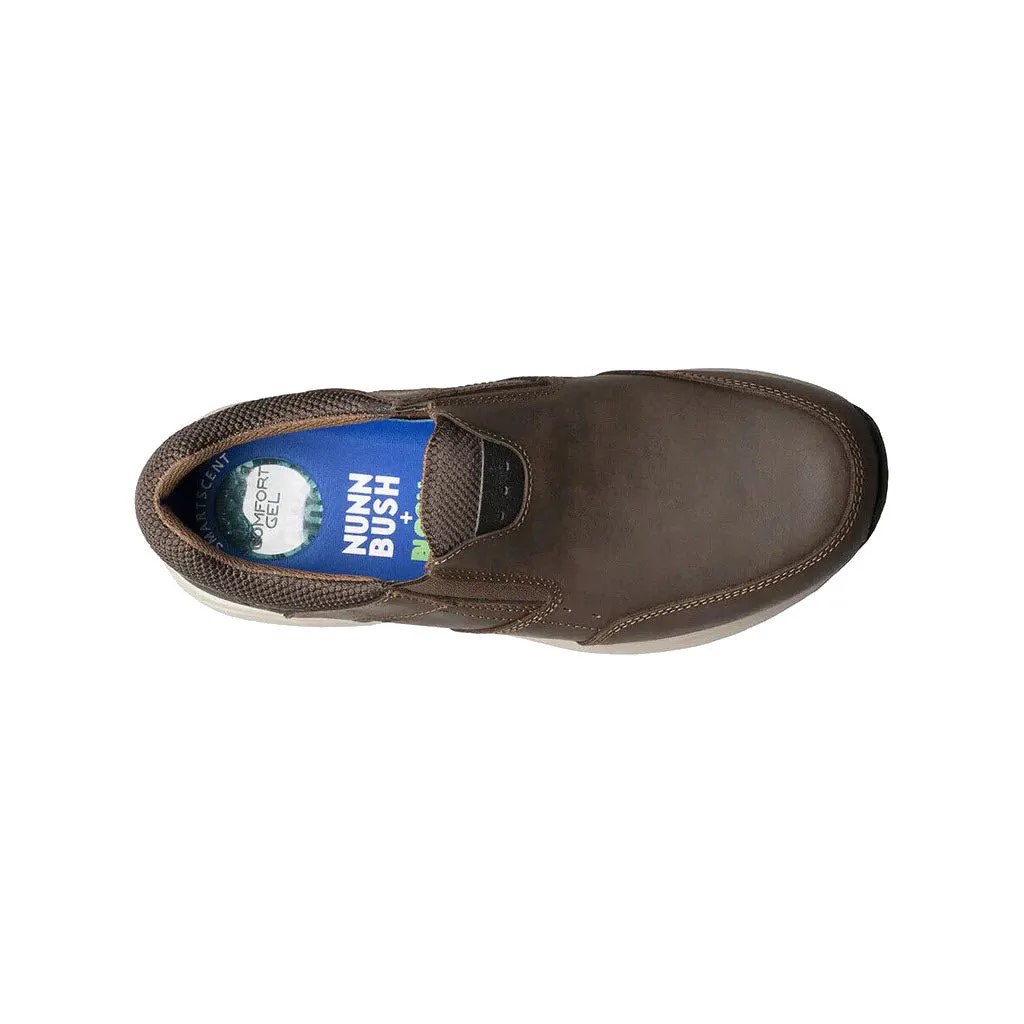 NUNN BUSH EXCURSION MOC TOE SLIP ON CRAZY HORSE BROWN - MENS