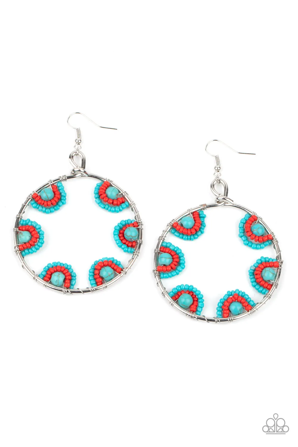 Off The Rim - Blue Earrings - Paparazzi Accessories