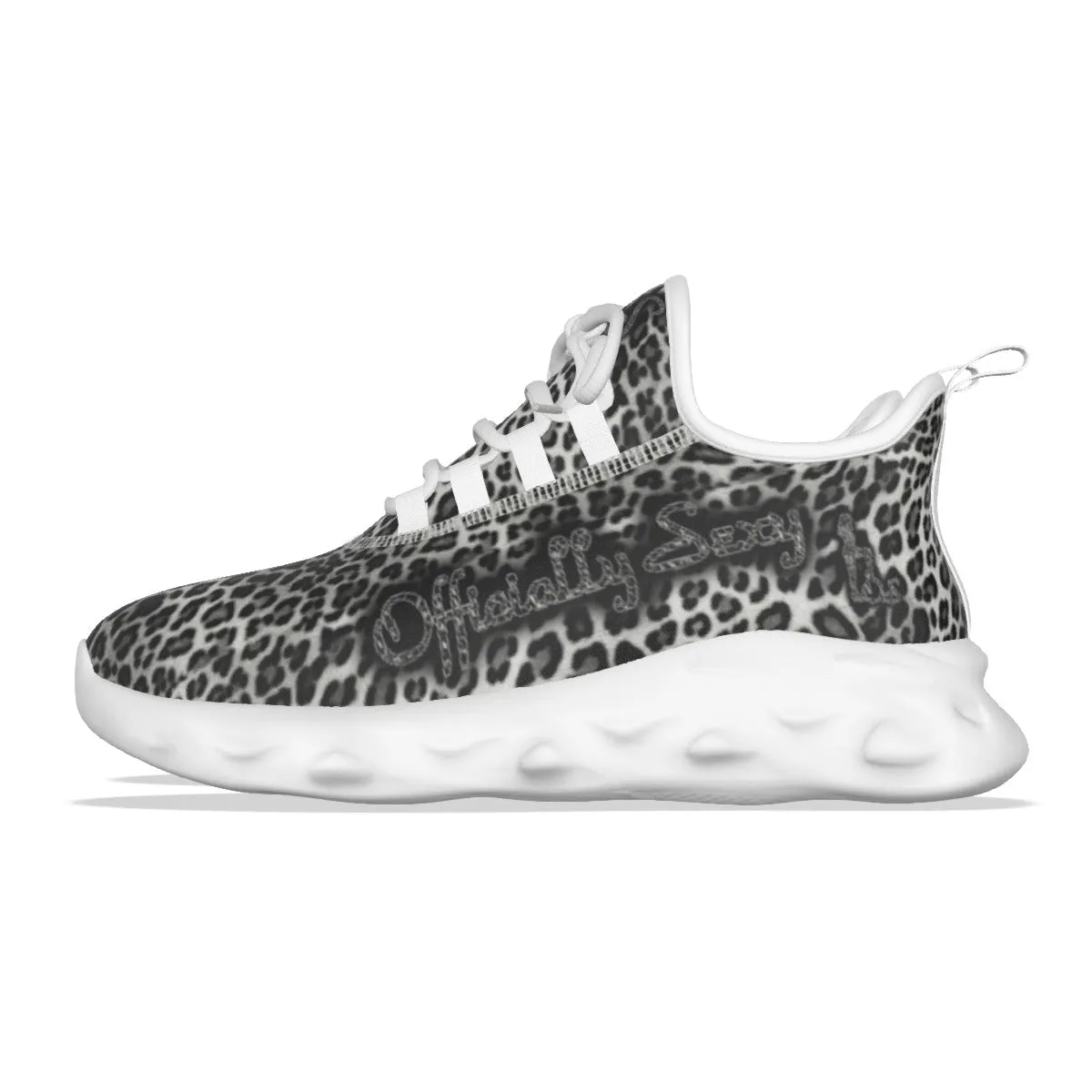 Officially Sexy Snow Leopard Print Collection Women's Light Sports Sneakers