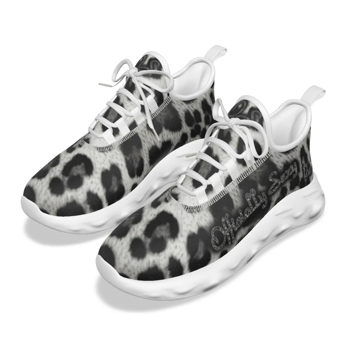 Officially Sexy Snow Leopard Print Collection Women's Light Sports Sneakers