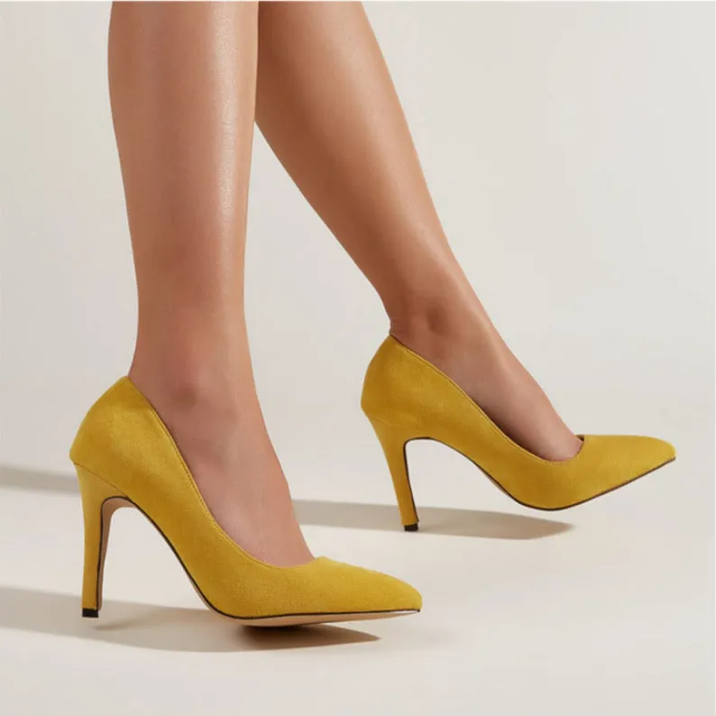 Pointed Toe Suede Stilettos