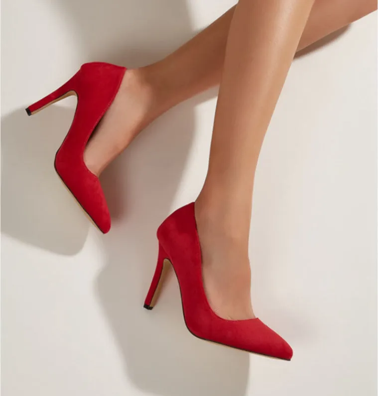 Pointed Toe Suede Stilettos