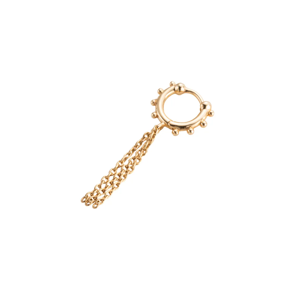 "Sea Anemone" Chain Huggie Hoop Earring