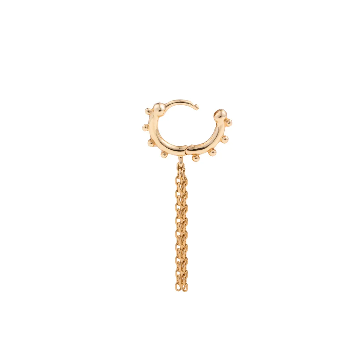 "Sea Anemone" Chain Huggie Hoop Earring