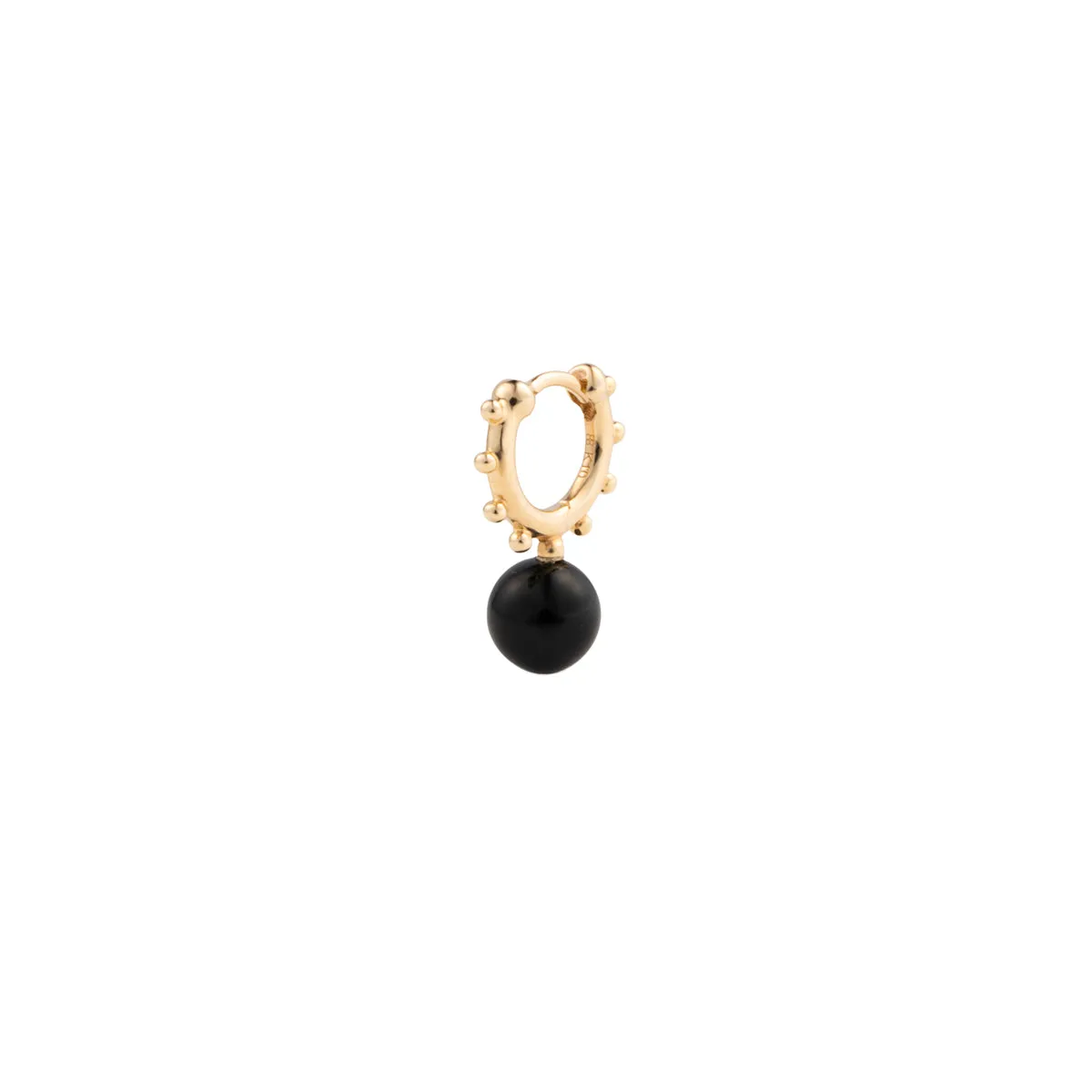 "Sea Anemone" Onyx Huggie Hoop Earring Small size