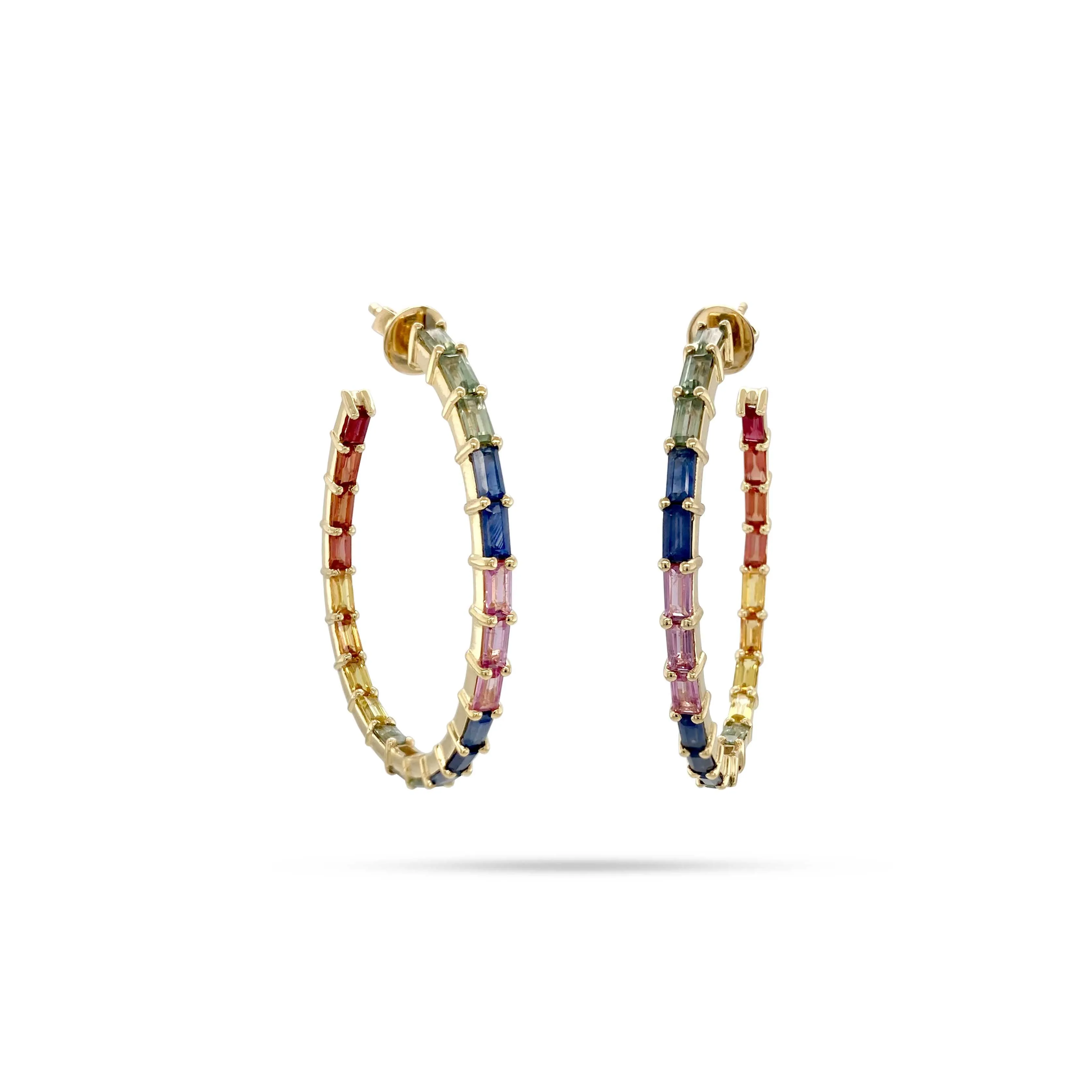 Rainbow Hoop Earrings