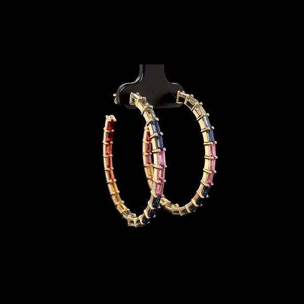Rainbow Hoop Earrings