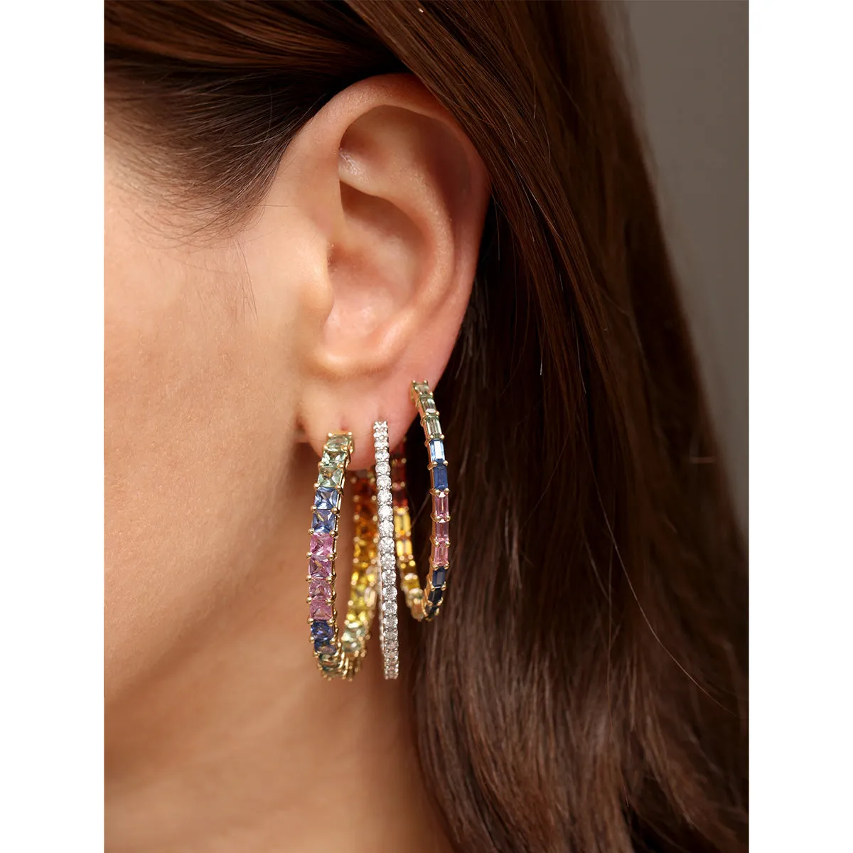 Rainbow Hoop Earrings