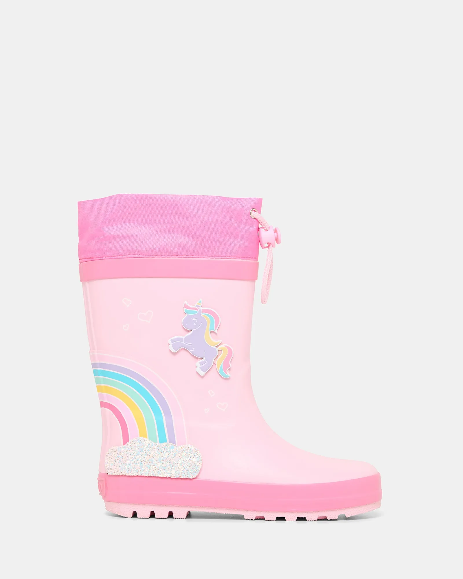 Rainbow Unicorn Gumboot Pink