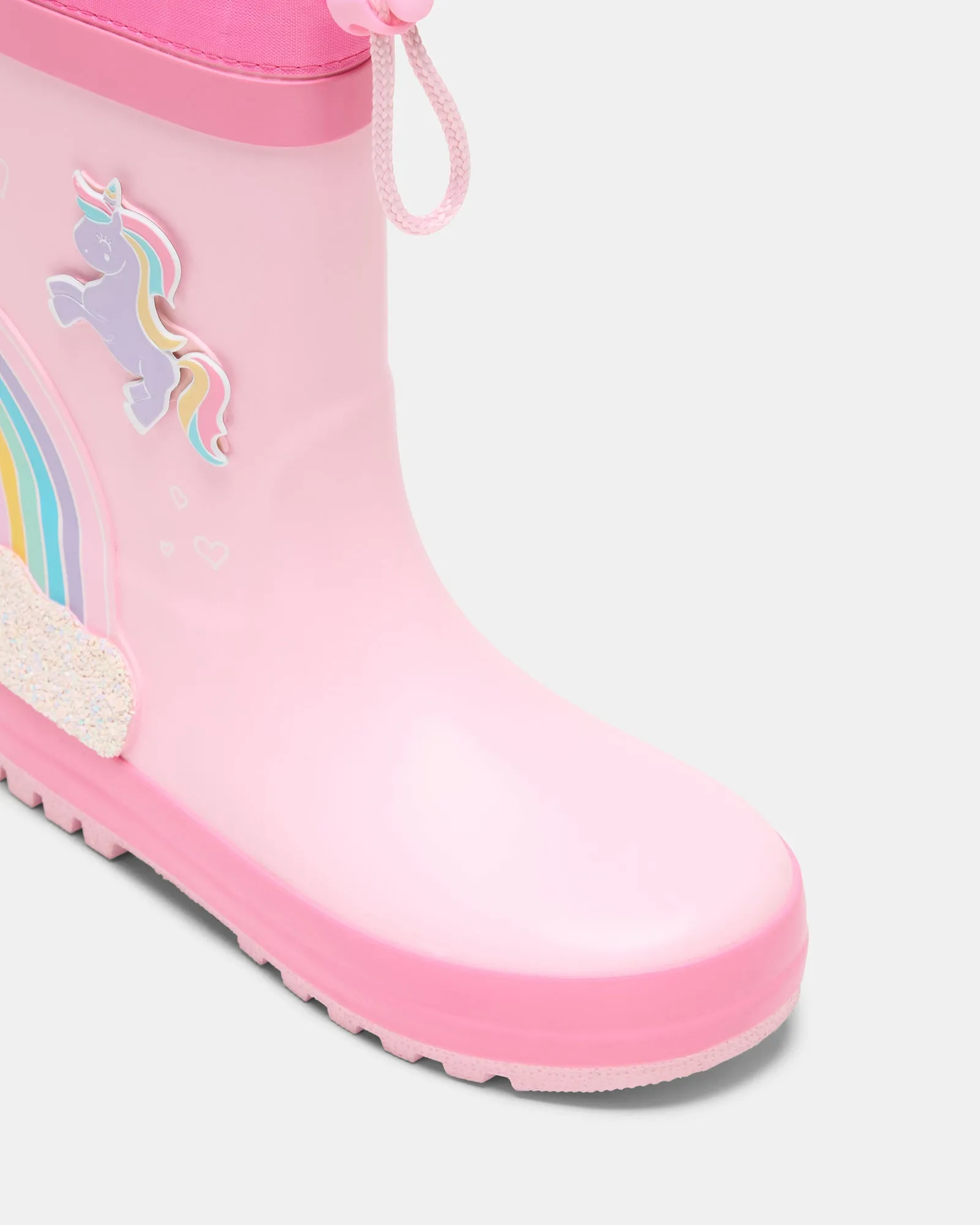 Rainbow Unicorn Gumboot Pink