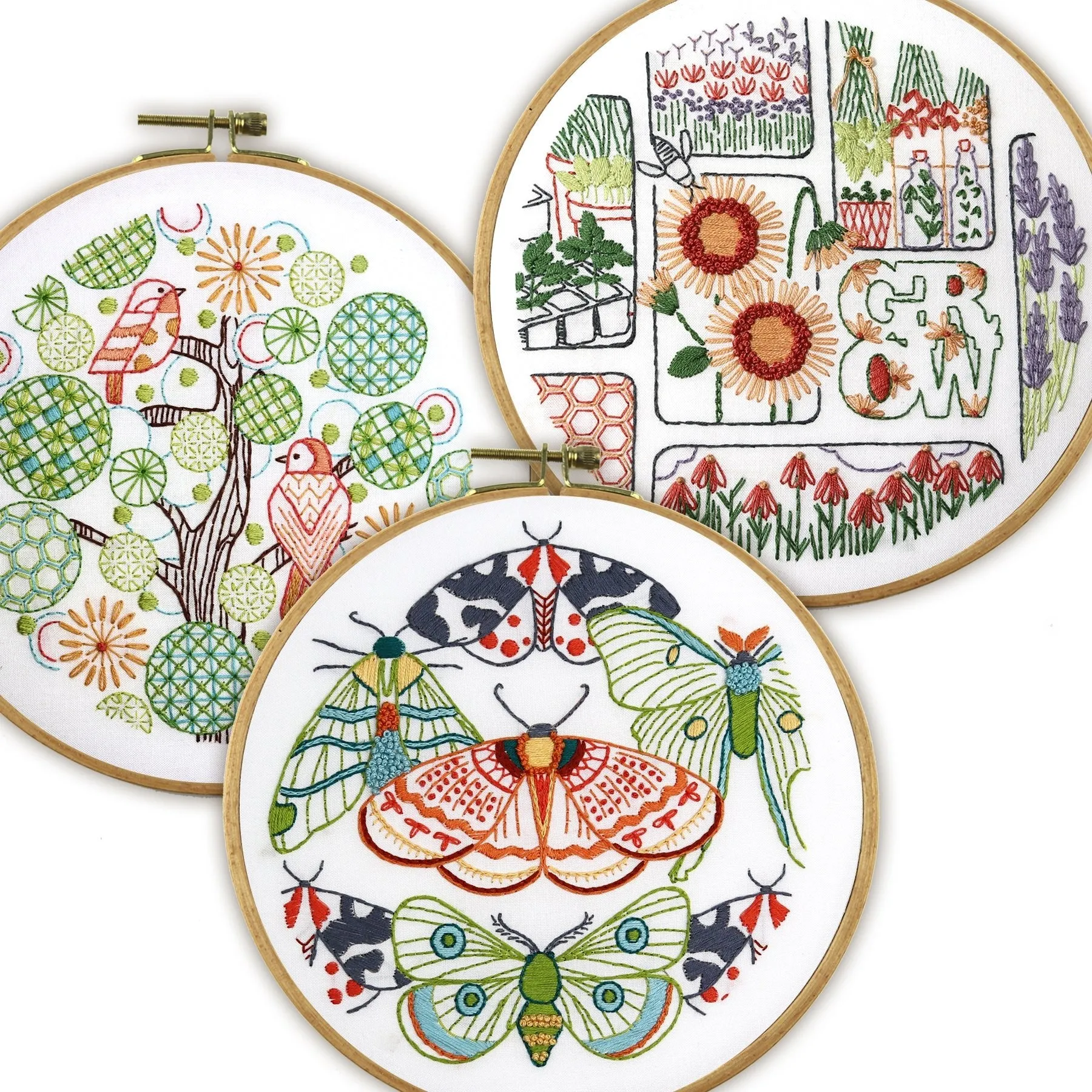 Seeds & Wings Embroidery Kit Bundle of 3