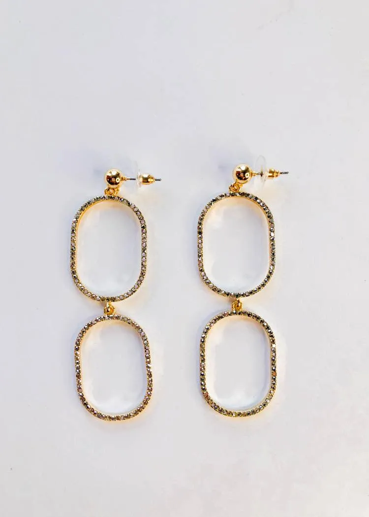 Selene Pave Oval Drops