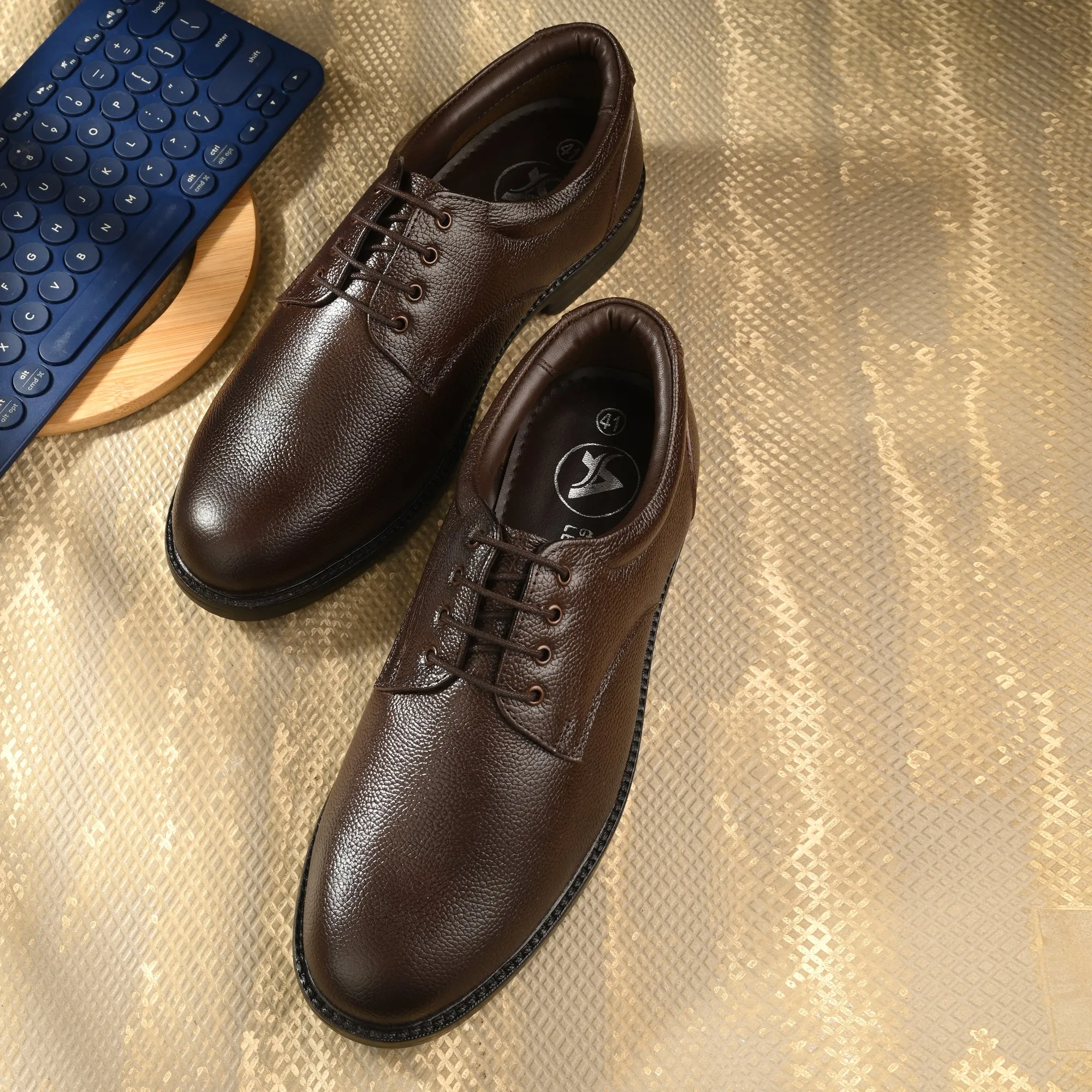 Strong Full Grain Leather Derby Lace Ups