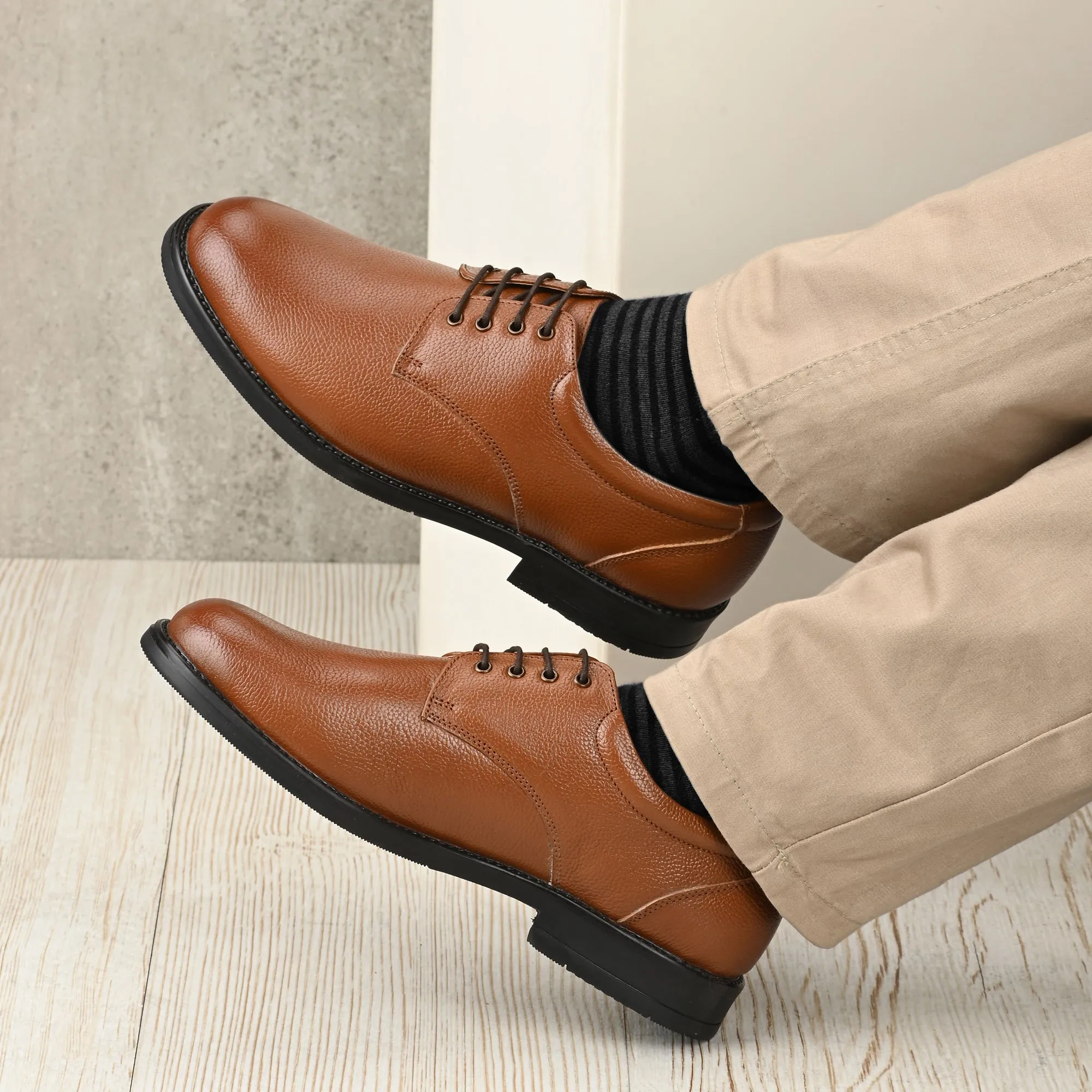 Strong Full Grain Leather Derby Lace Ups