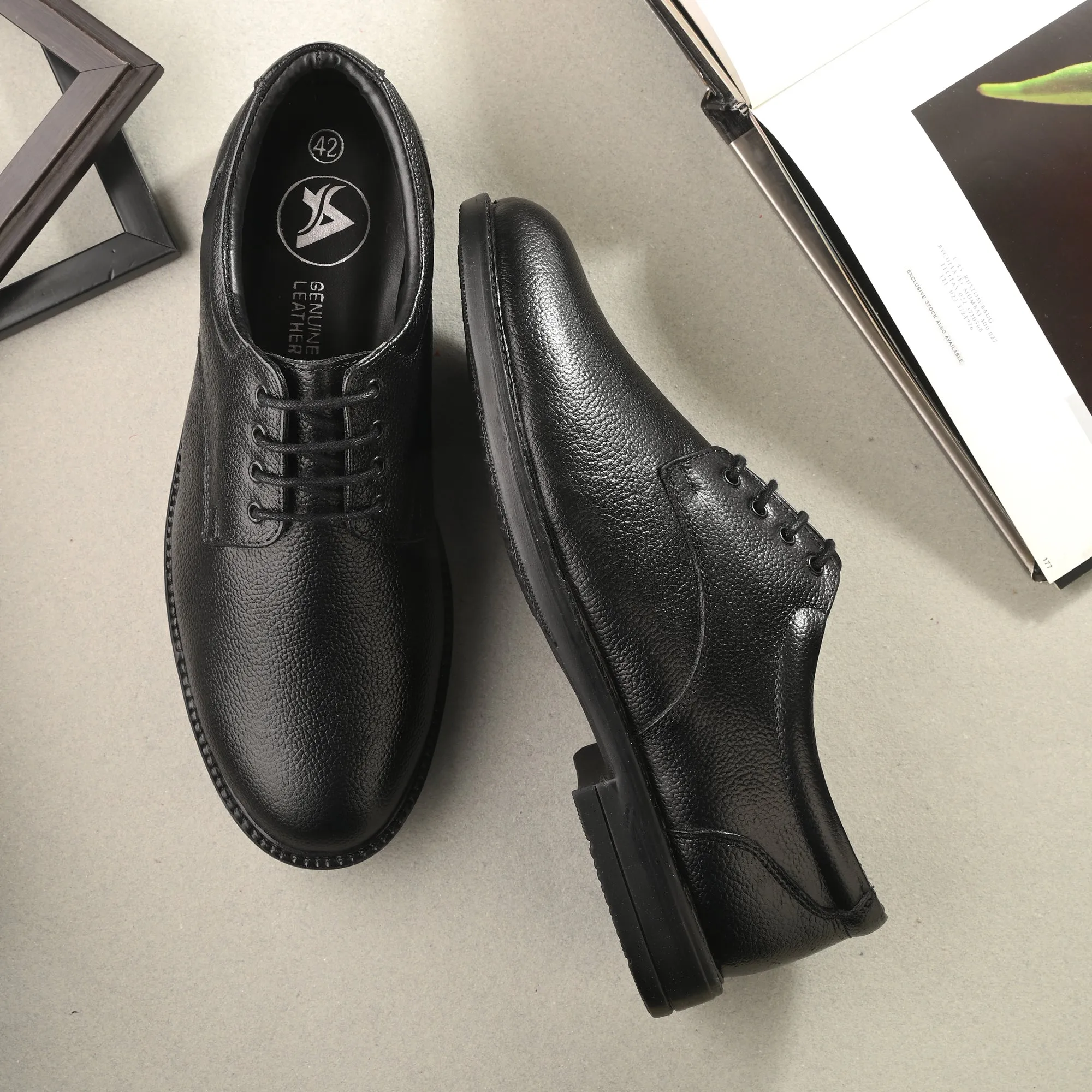 Strong Full Grain Leather Derby Lace Ups