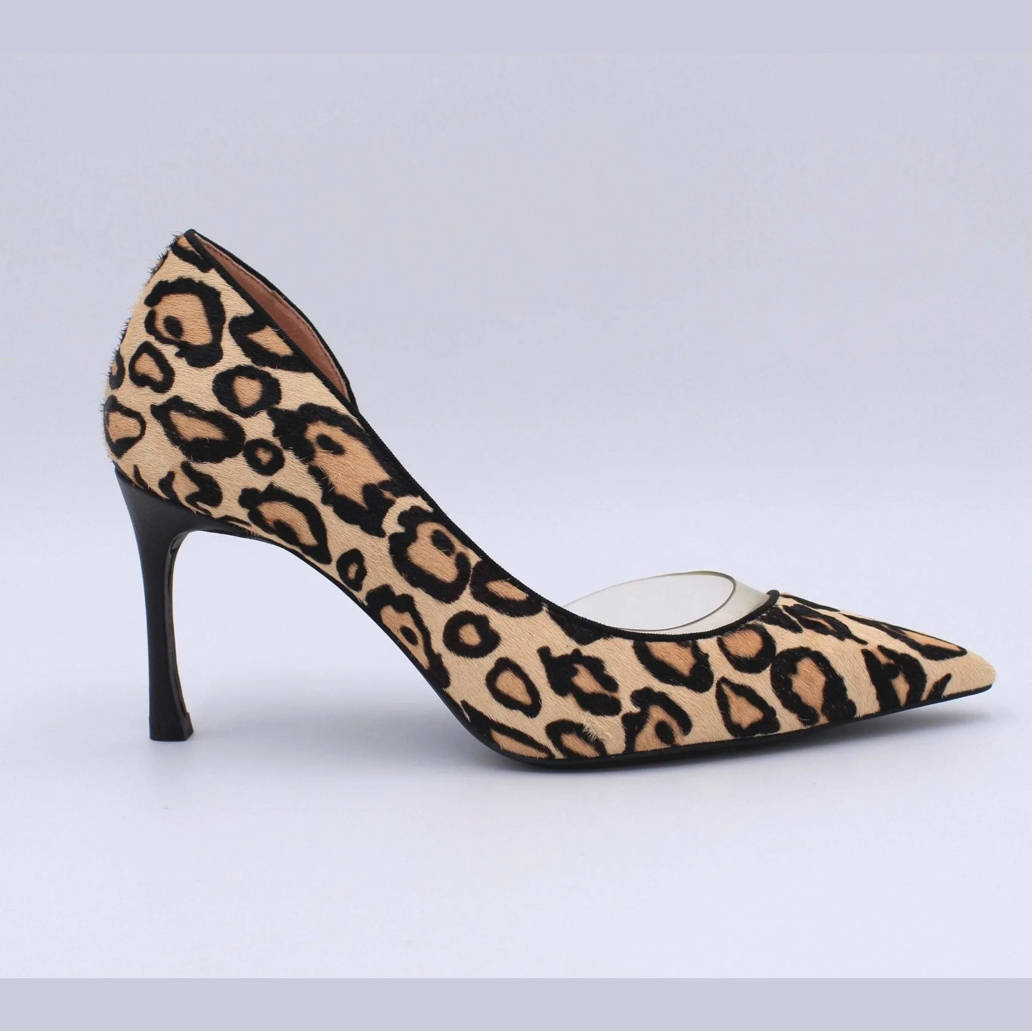 Stunner Leopard Pointed Toe PVC Leather Pump