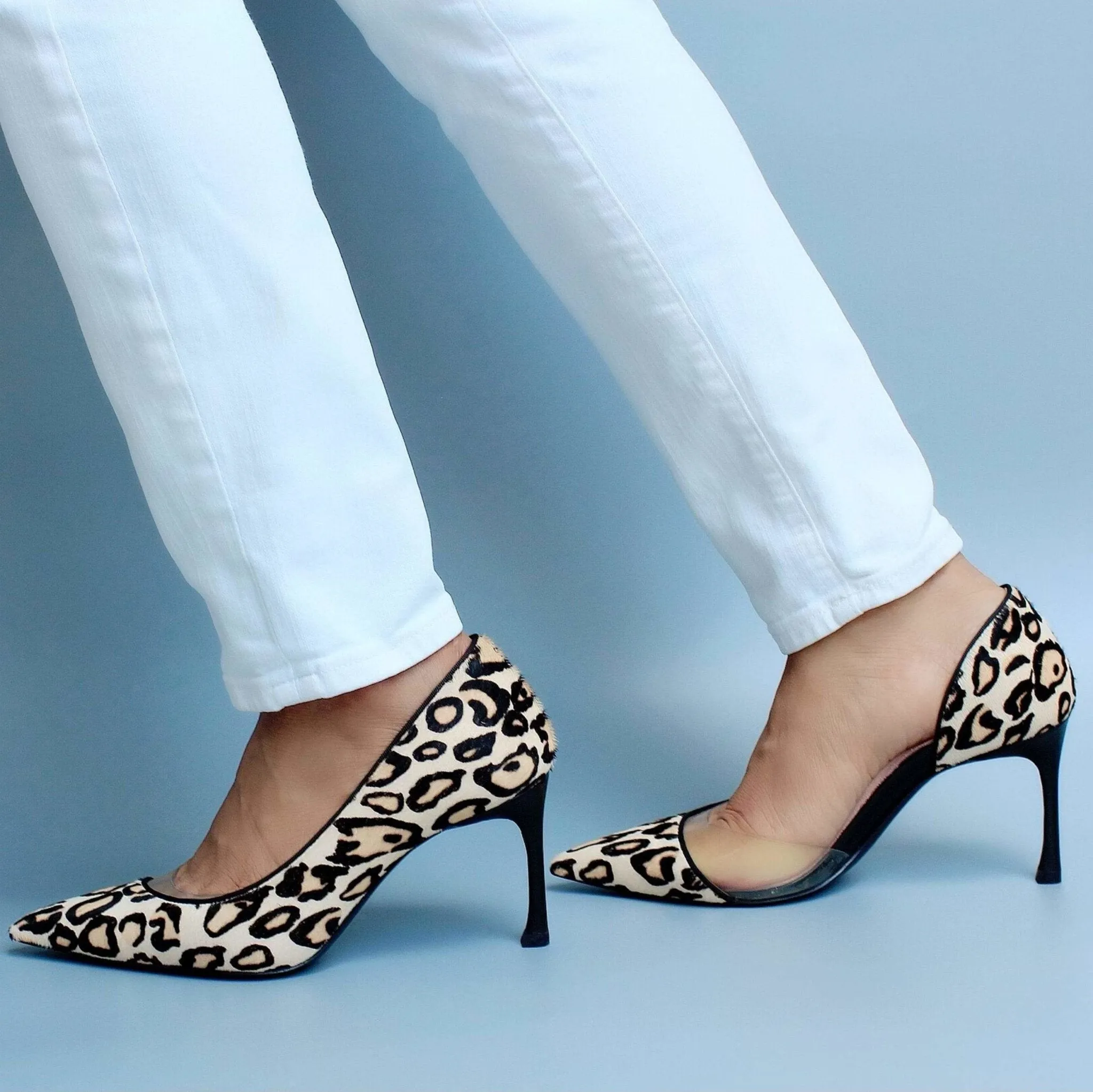 Stunner Leopard Pointed Toe PVC Leather Pump