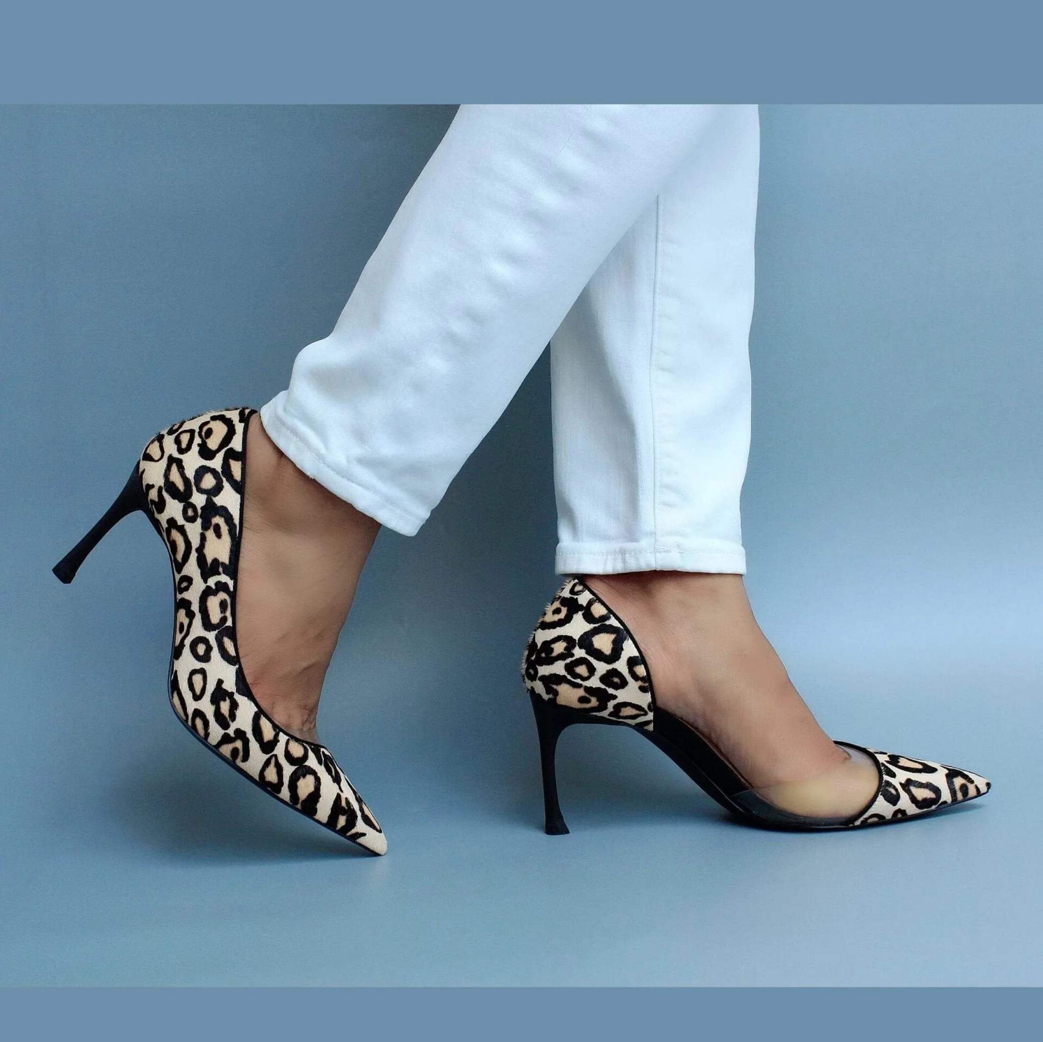 Stunner Leopard Pointed Toe PVC Leather Pump