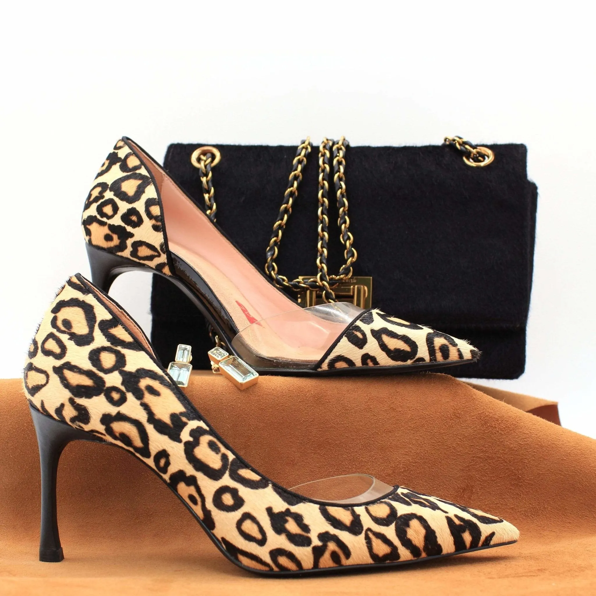 Stunner Leopard Pointed Toe PVC Leather Pump