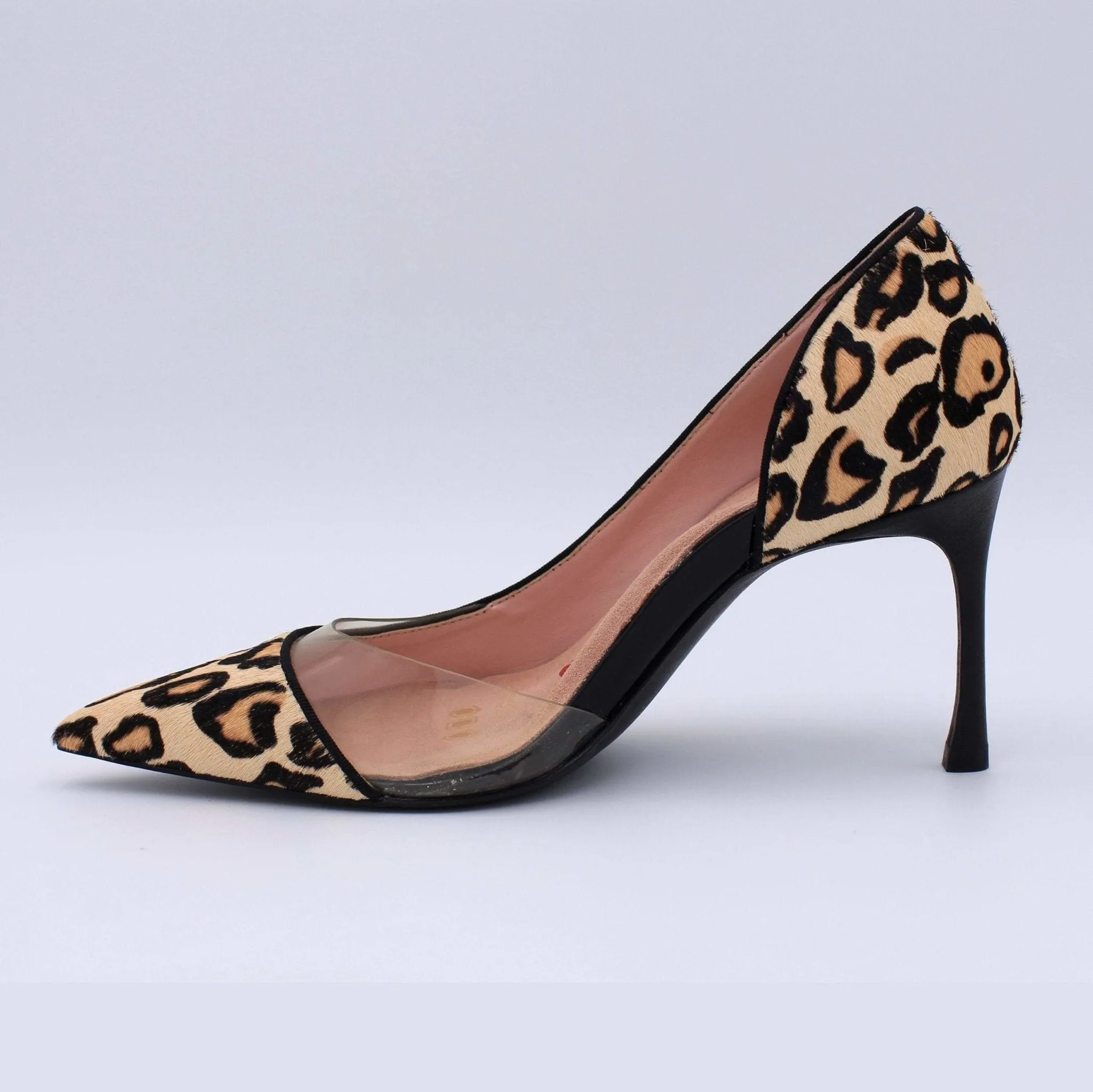 Stunner Leopard Pointed Toe PVC Leather Pump