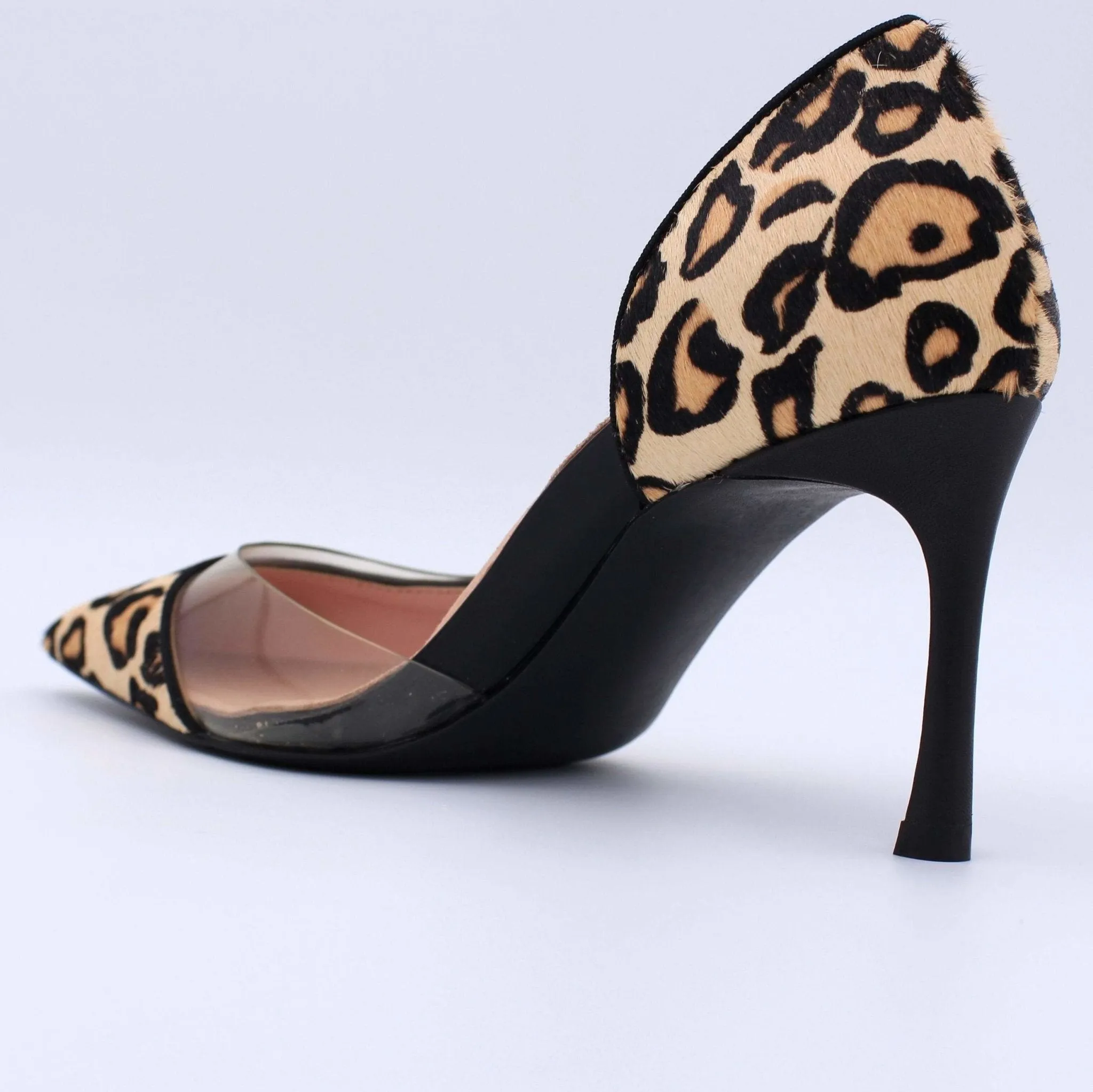 Stunner Leopard Pointed Toe PVC Leather Pump