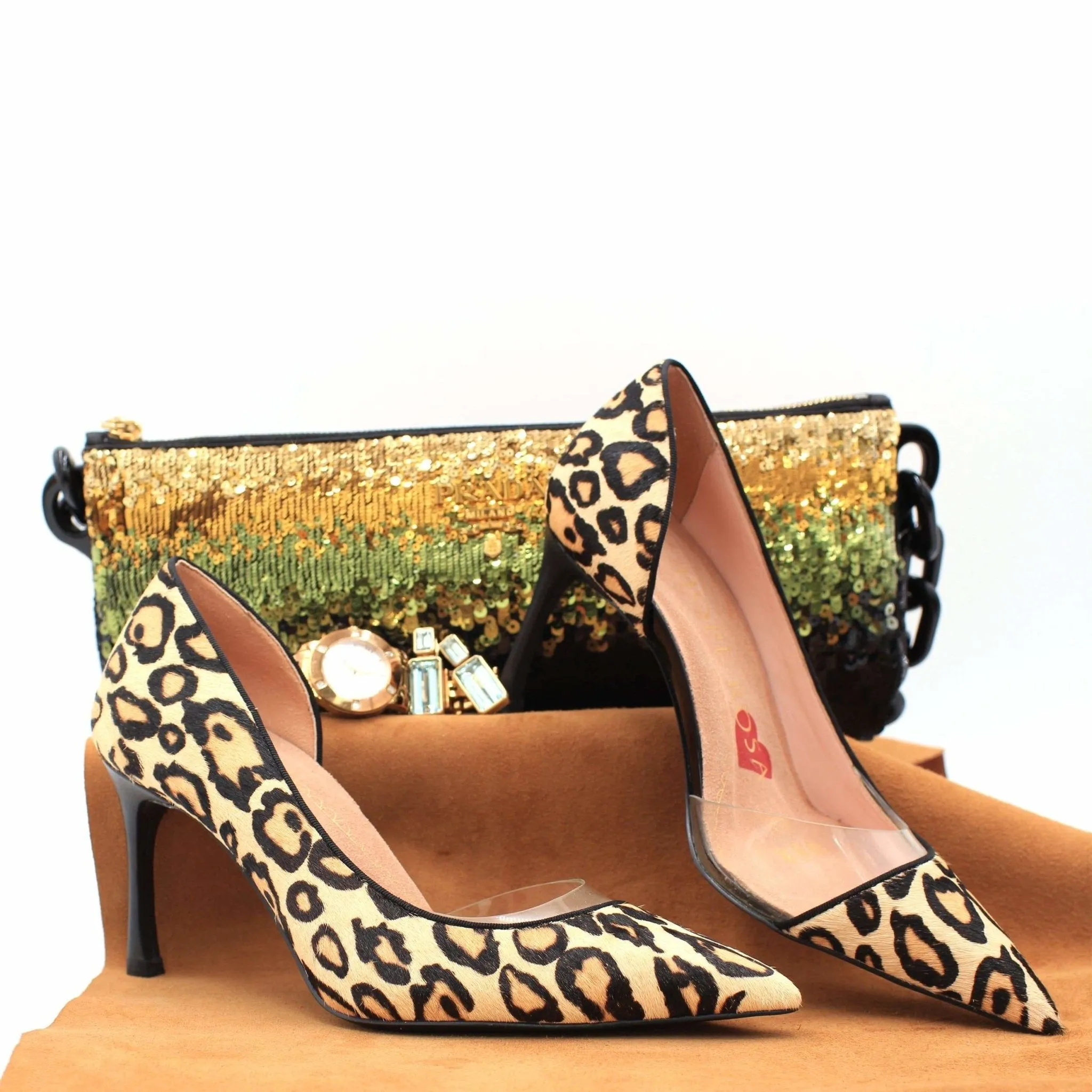 Stunner Leopard Pointed Toe PVC Leather Pump