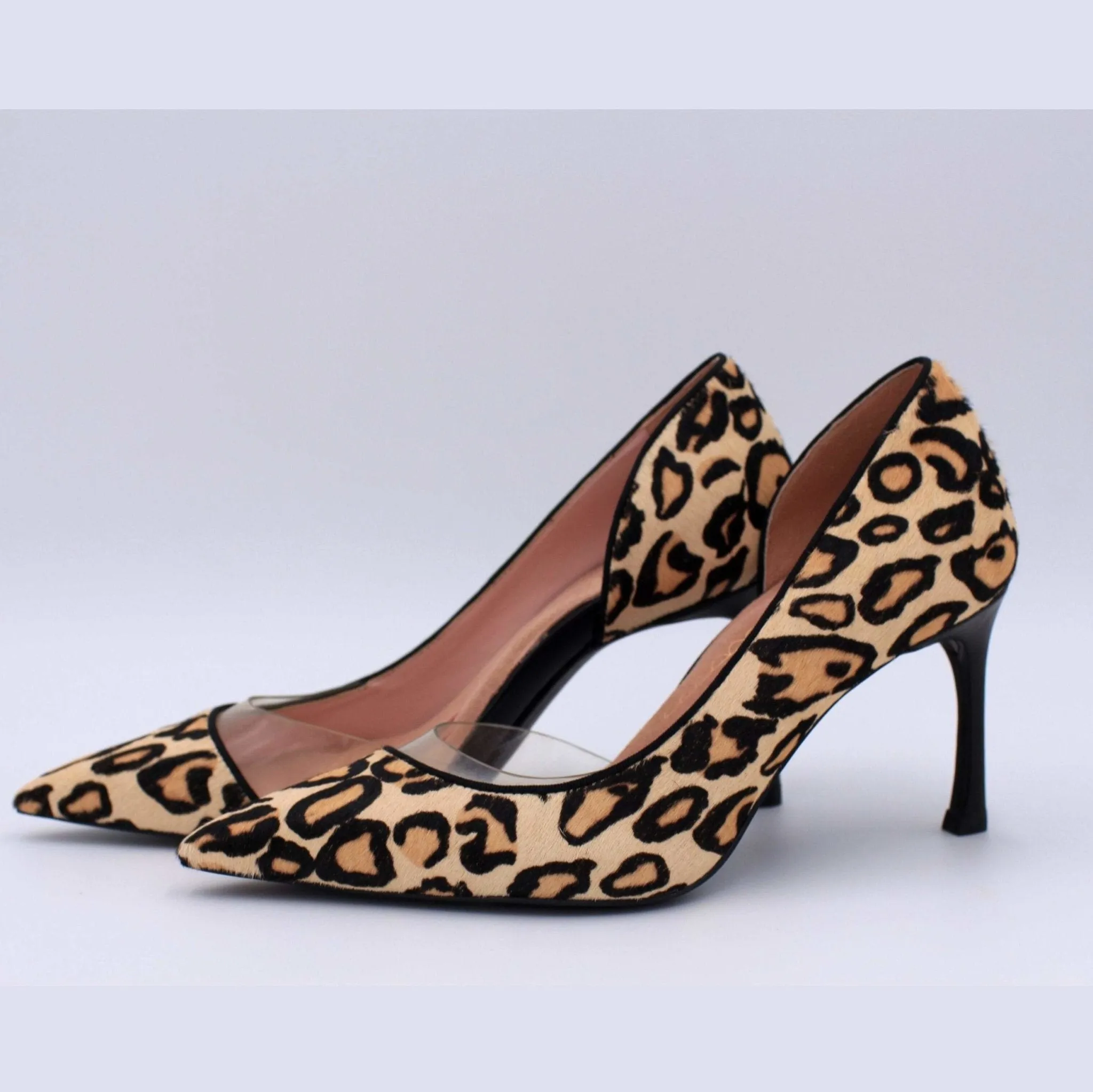 Stunner Leopard Pointed Toe PVC Leather Pump