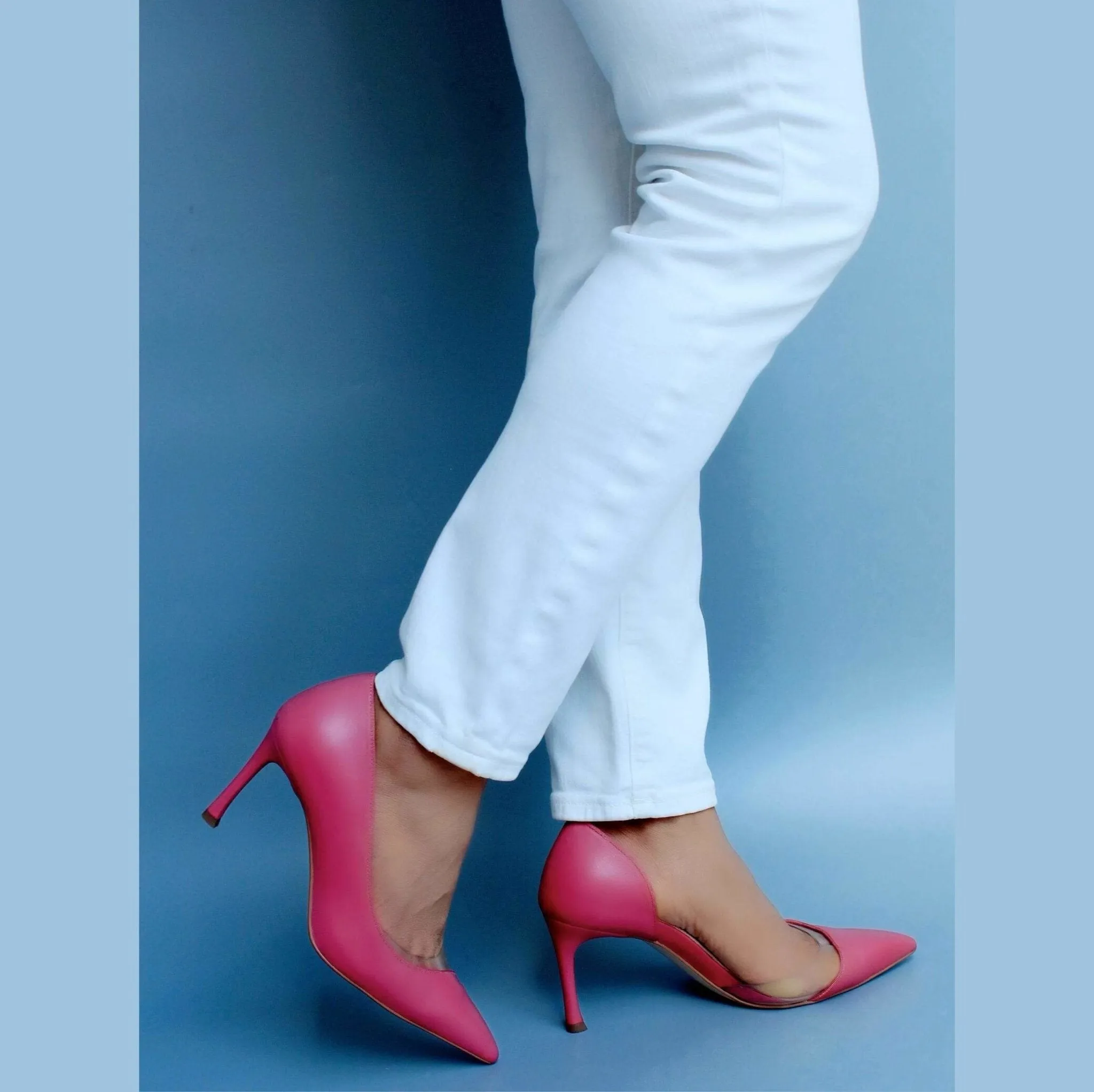 Stunner Pink Candy Pointed Toe PVC Leather Pump