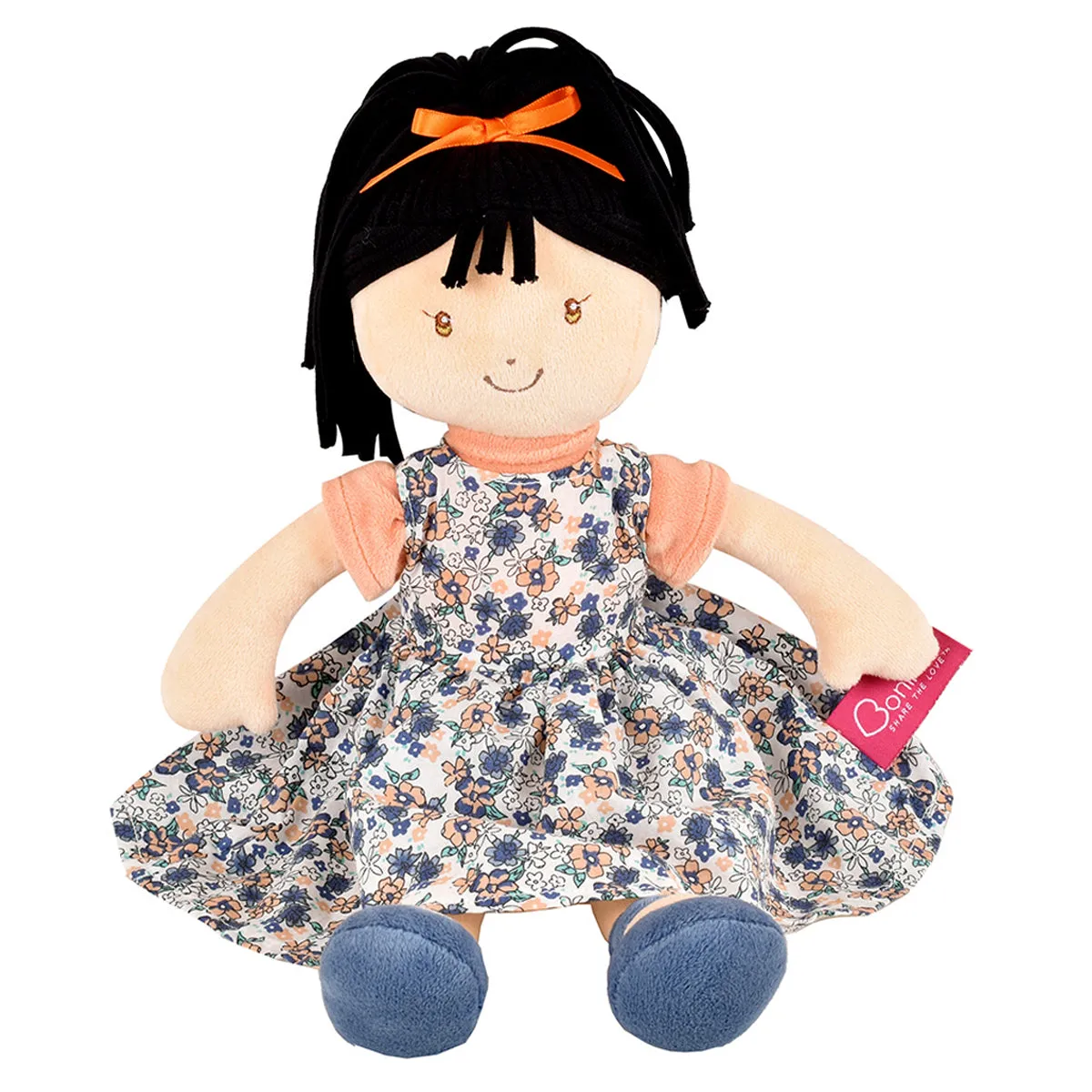 Tammy Lu Black Hair in Blue Print Dress