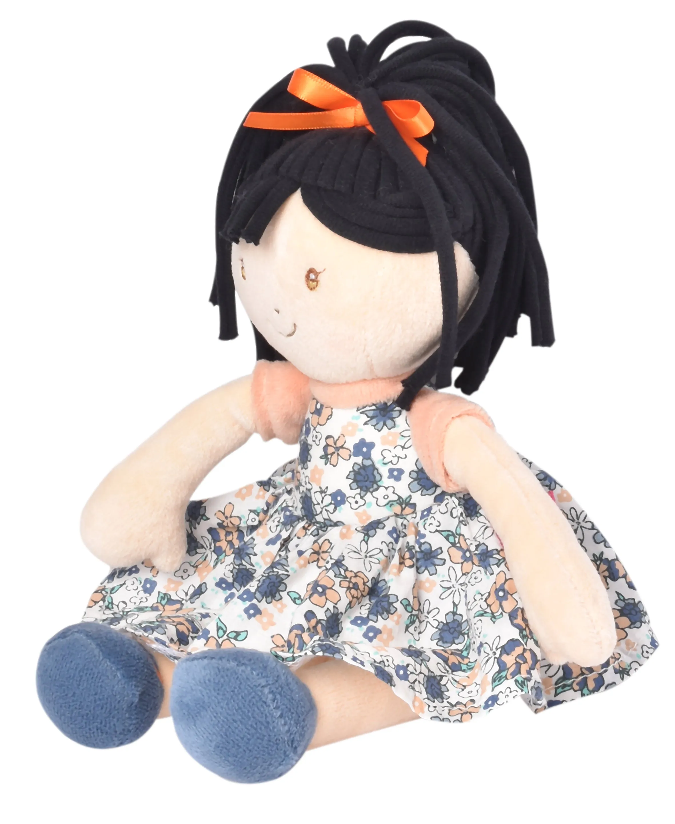 Tammy Lu Black Hair in Blue Print Dress