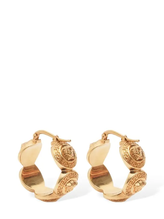 Versace   Logo hoop earrings 