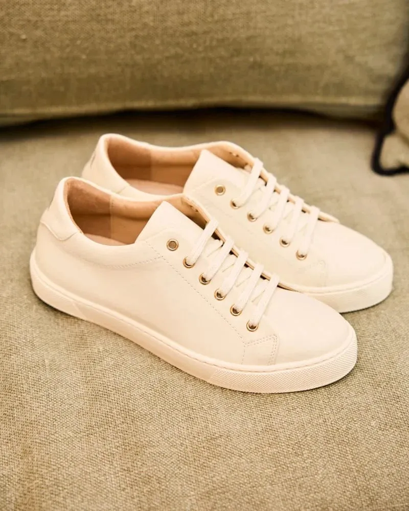 Virevolte Recycled Grain Leather Vegan Sneakers | Cream