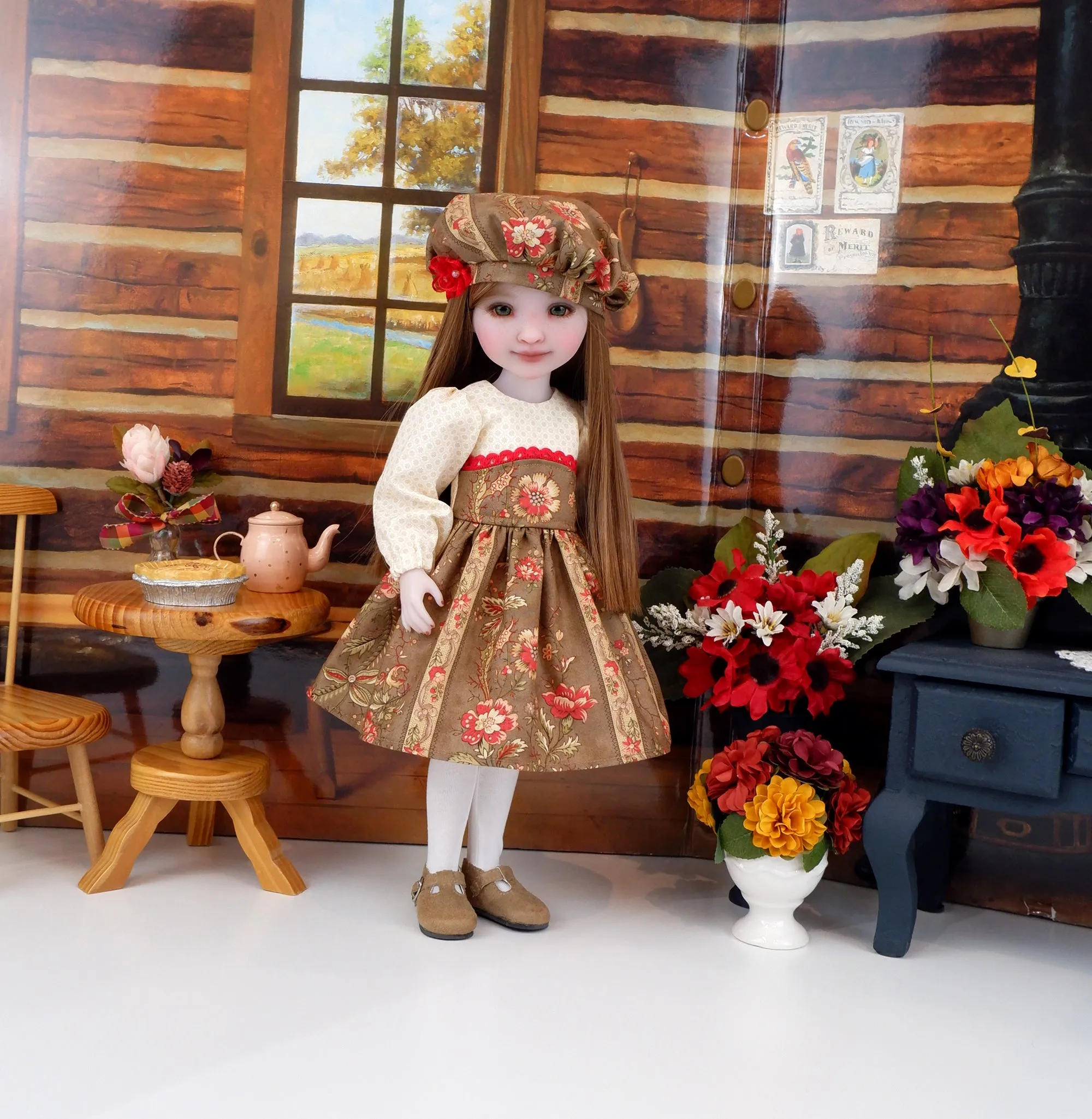 Wild Autumn Mum - dress with shoes for Ruby Red Fashion Friends doll